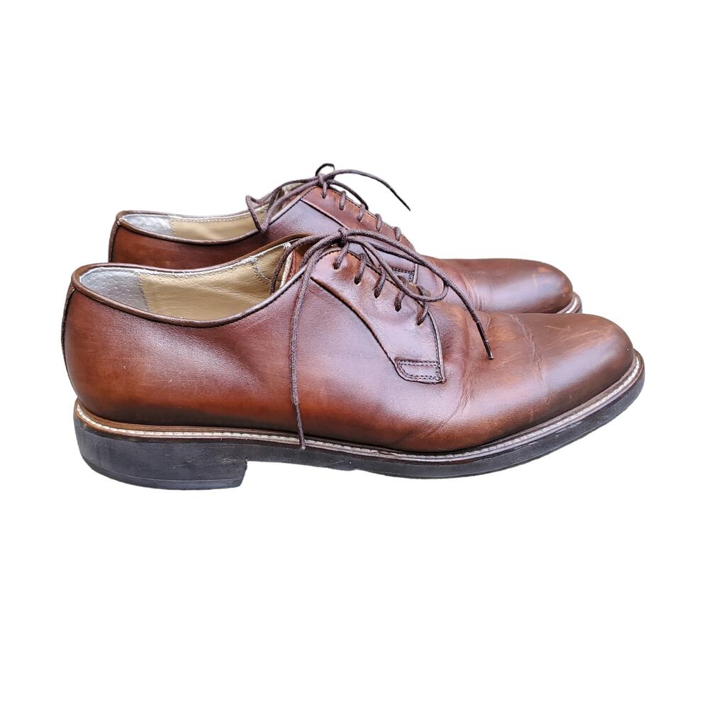 To Boot New York Brown Leather Lace Up Loafer Shoe Made in Italy Sz 8.5